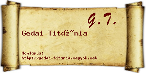 Gedai Titánia névjegykártya